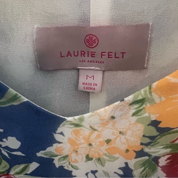 Laura Felt Floral Print Pleated Bell Sleeve Blouse Top - Picture 4 of 5